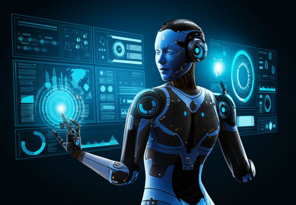 AI Robot Planning Woman